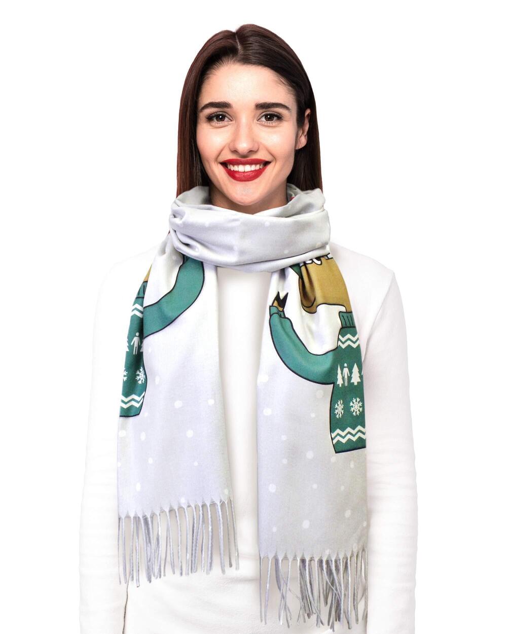 2255 Large Soft Feeling Christmas Novelty Fashion Scarf - Christmas Festive